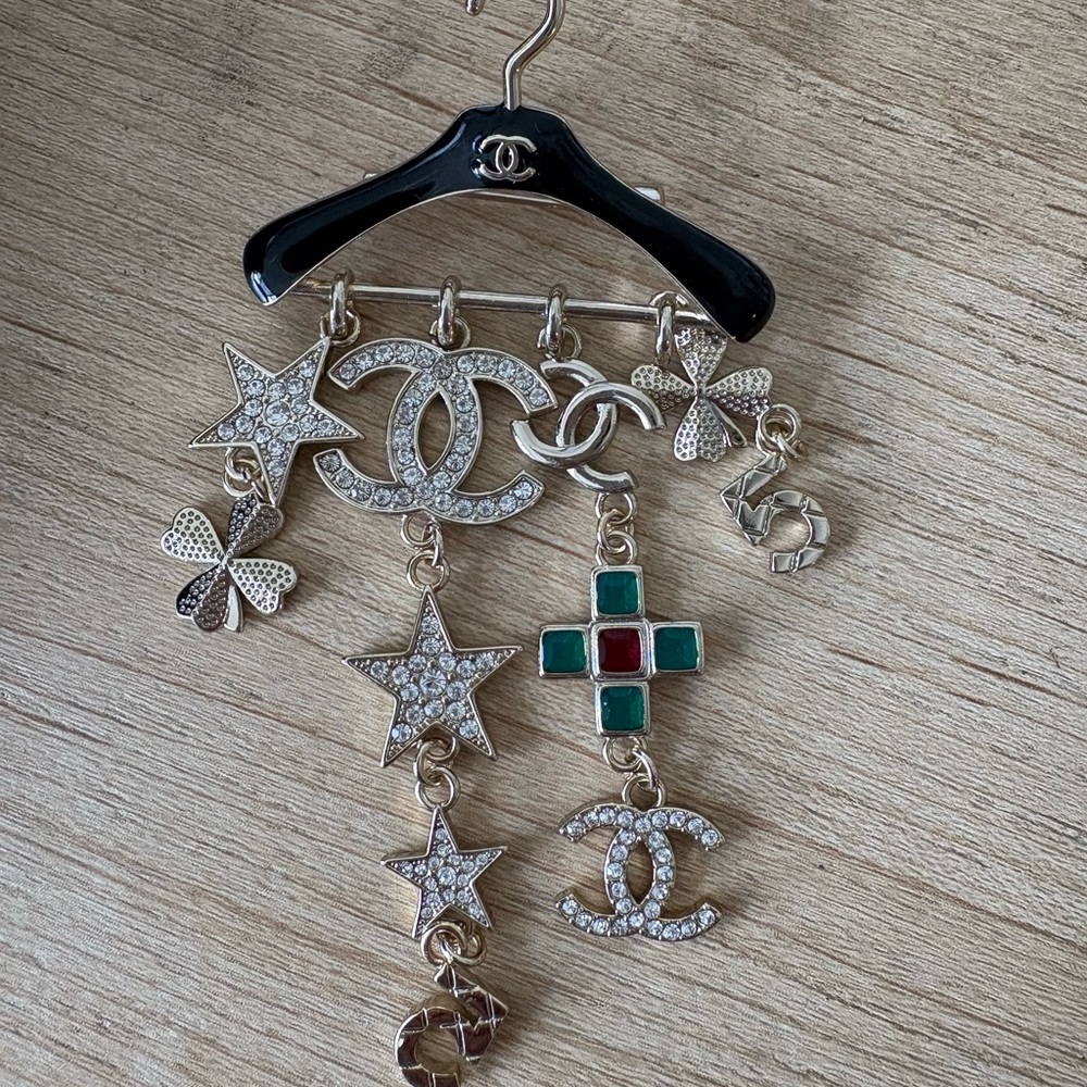 Chanel Gold and Silver Charm Brooch